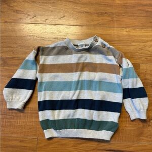 H&M Baby Crewneck Sweater - Blue, Brown, Cream Stripes